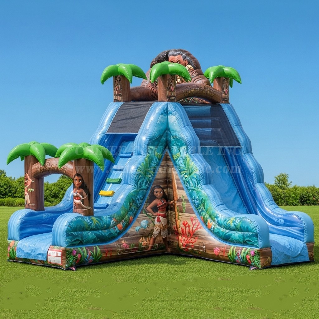 T8-8224 Moana Theme Inflatable Dry Slide