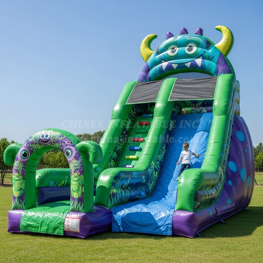 T8-8226 Monster Theme Inflatable Dry Slide