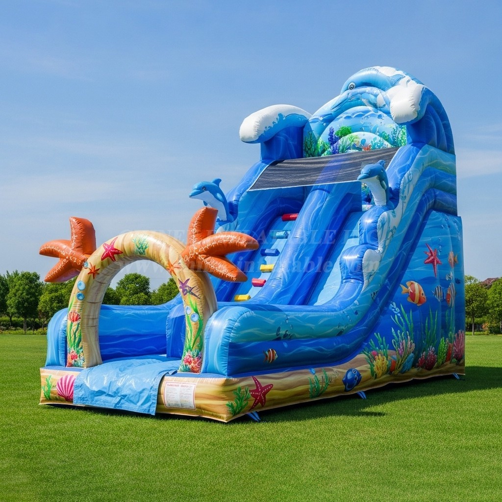 T8-8237 Ocean Theme Theme Inflatable Dry Slide