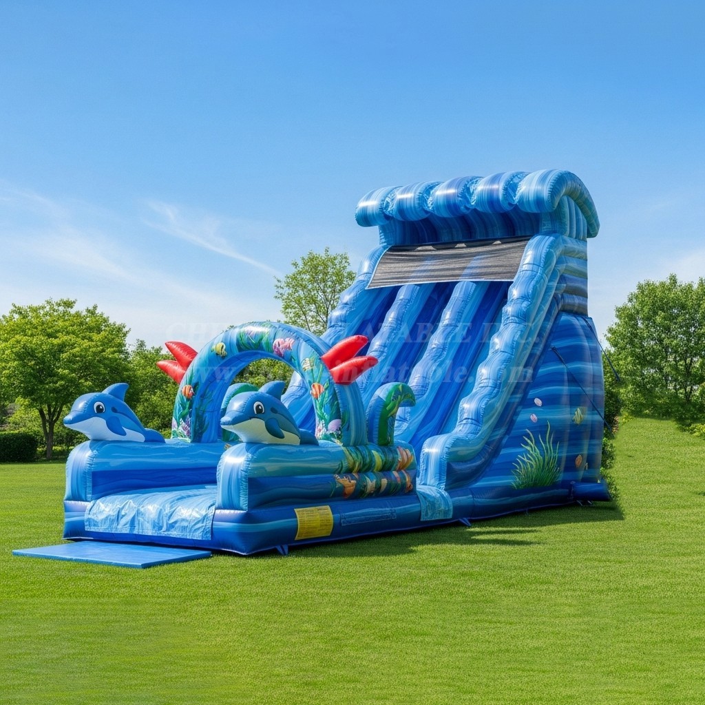 T8-8238 Ocean Theme Theme Inflatable Dry Slide