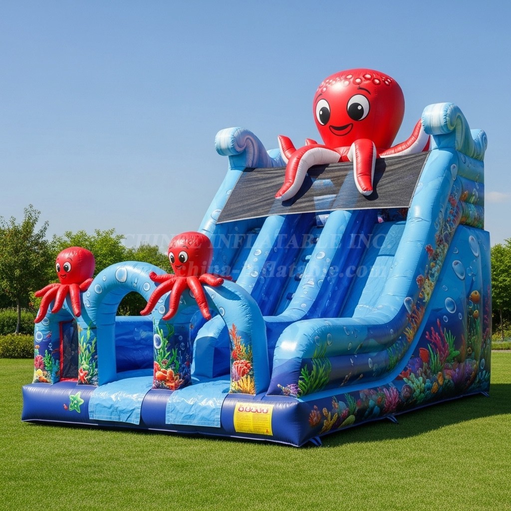 T8-8240 Octopus Theme Inflatable Dry Slide