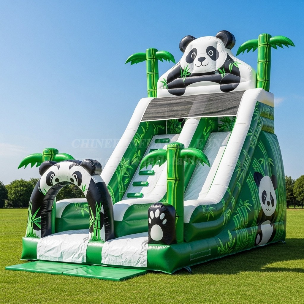 T8-8241 Panda Theme Inflatable Dry Slide