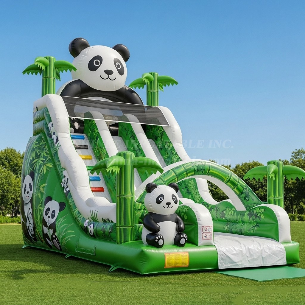 T8-8242 Panda Theme Inflatable Dry Slide