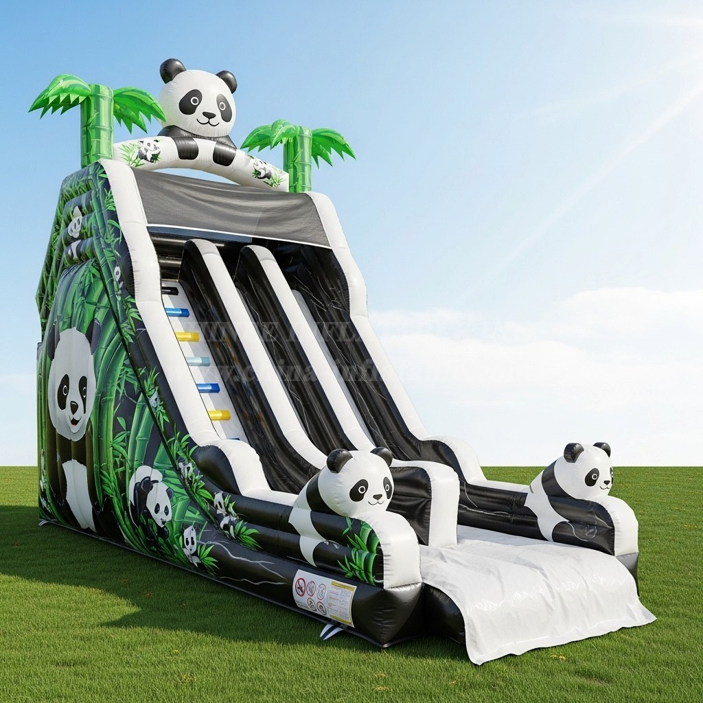 T8-8243 Panda Theme Inflatable Dry Slide