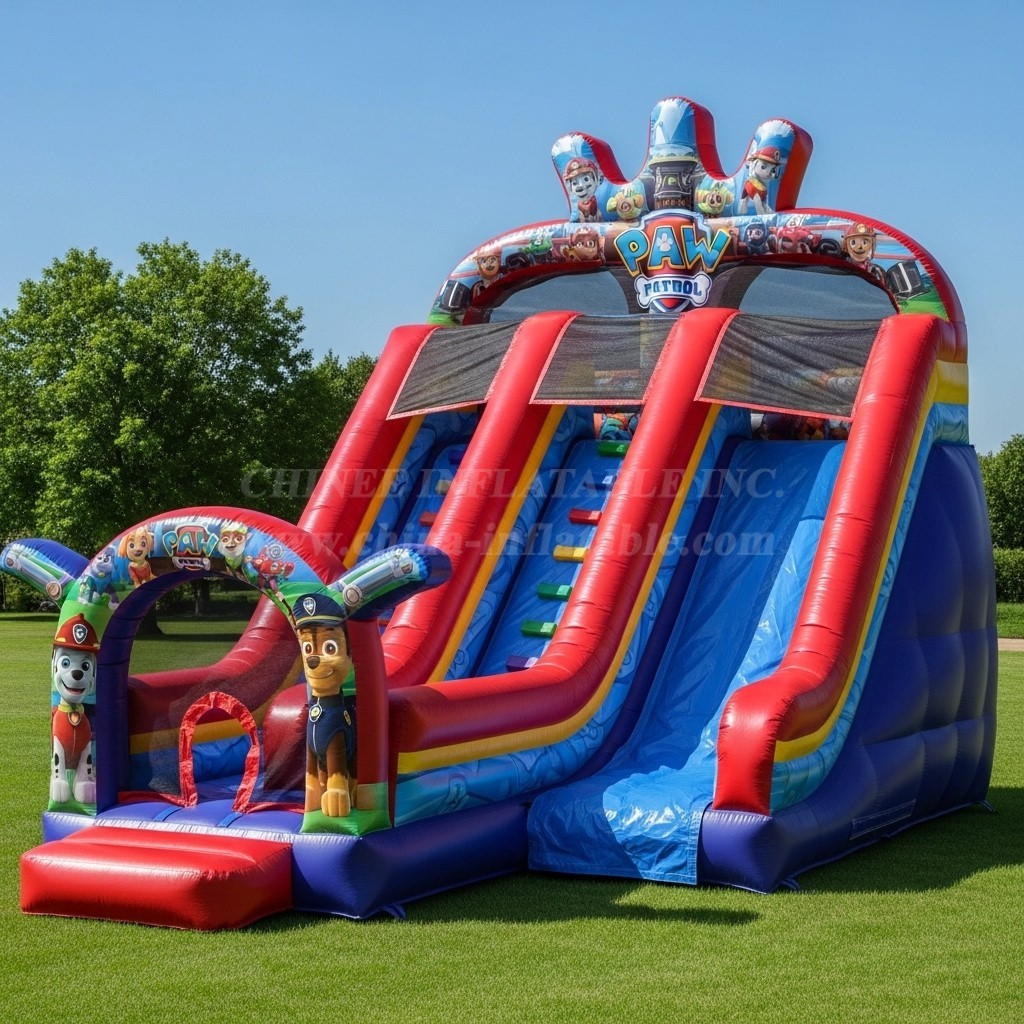 T8-8245 Paw Patrol Theme Inflatable Dry Slide