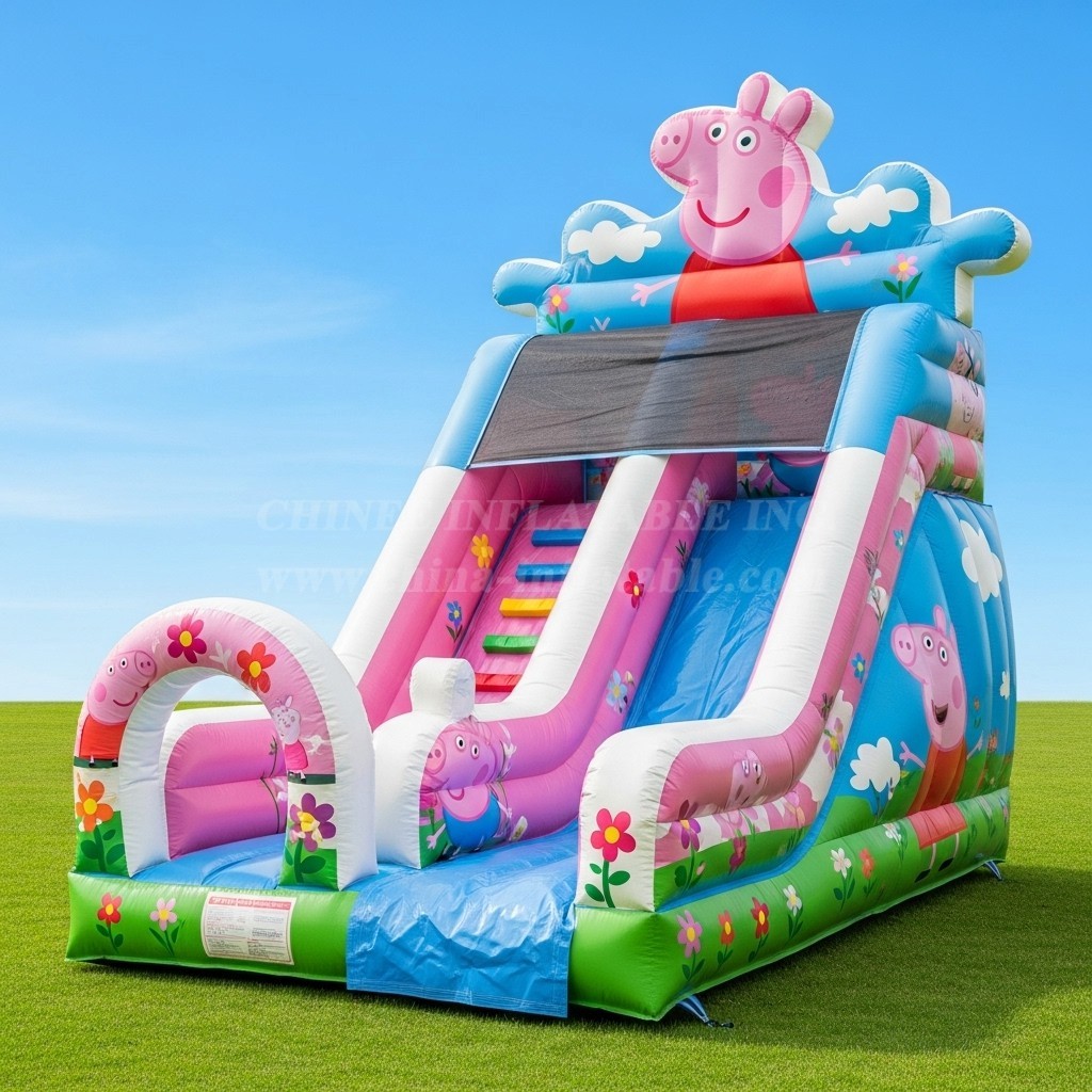 T8-8250 Peppa Pig Theme Inflatable Dry Slide