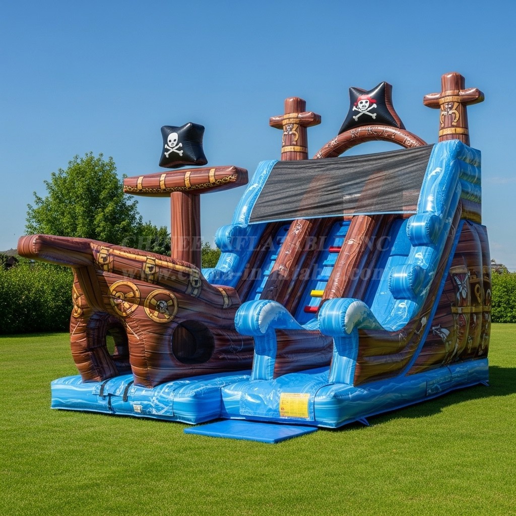 T8-8256 Pirates Theme Inflatable Dry Slide