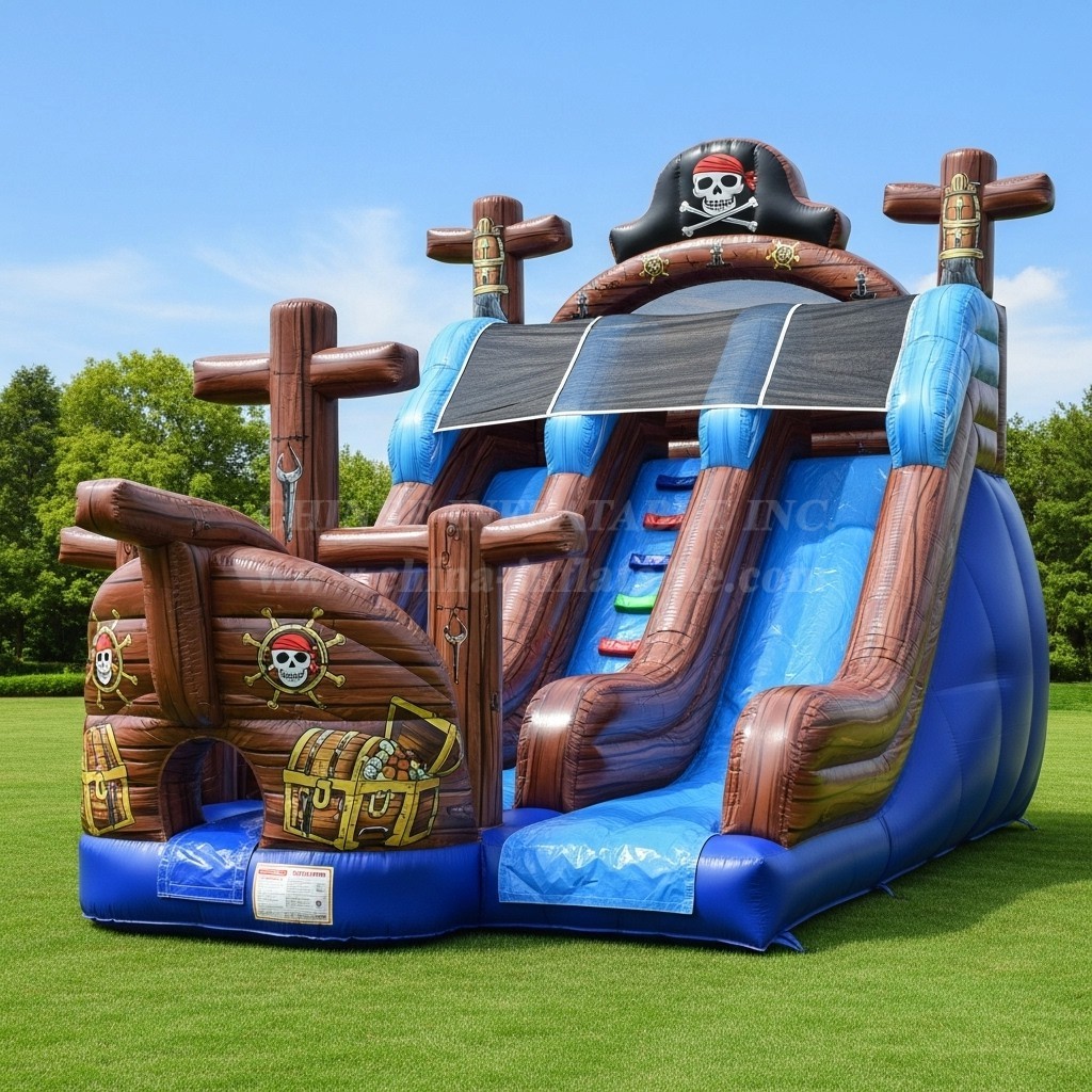T8-8258 Pirates Theme Inflatable Dry Slide