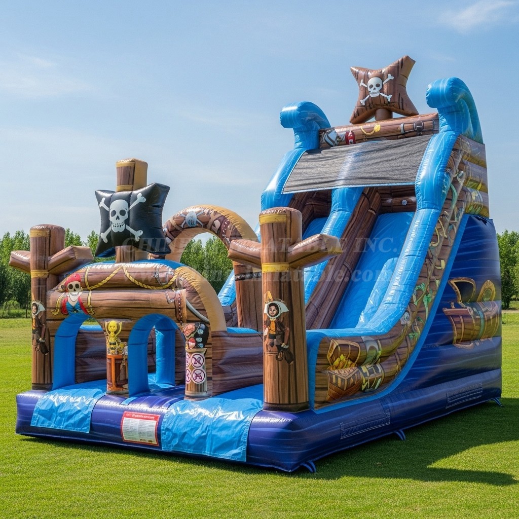 T8-8260 Pirates Theme Inflatable Dry Slide