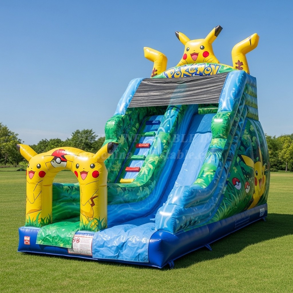 T8-8266 Pokemon Theme Inflatable Dry Slide