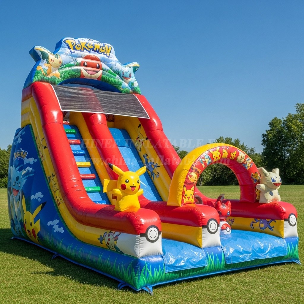 T8-8267 Pokemon Theme Inflatable Dry Slide