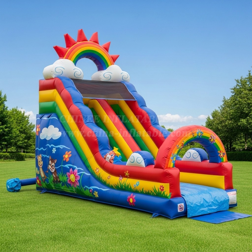 T8-8280 Rainbow Theme Inflatable Dry Slide