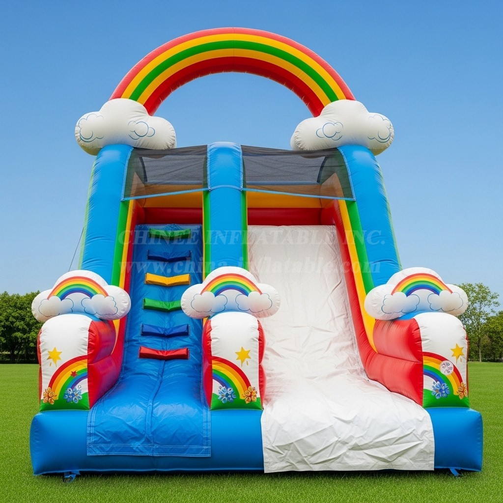 T8-8281 Rainbow Theme Inflatable Dry Slide