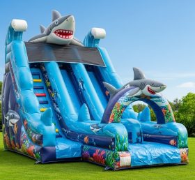 T8-8292 Shark Theme Inflatable Dry Slide