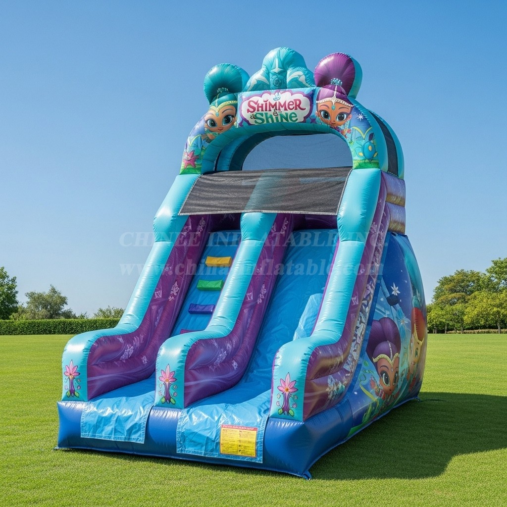 T8-8294 Shimmer & Shine Theme Inflatable Dry Slide