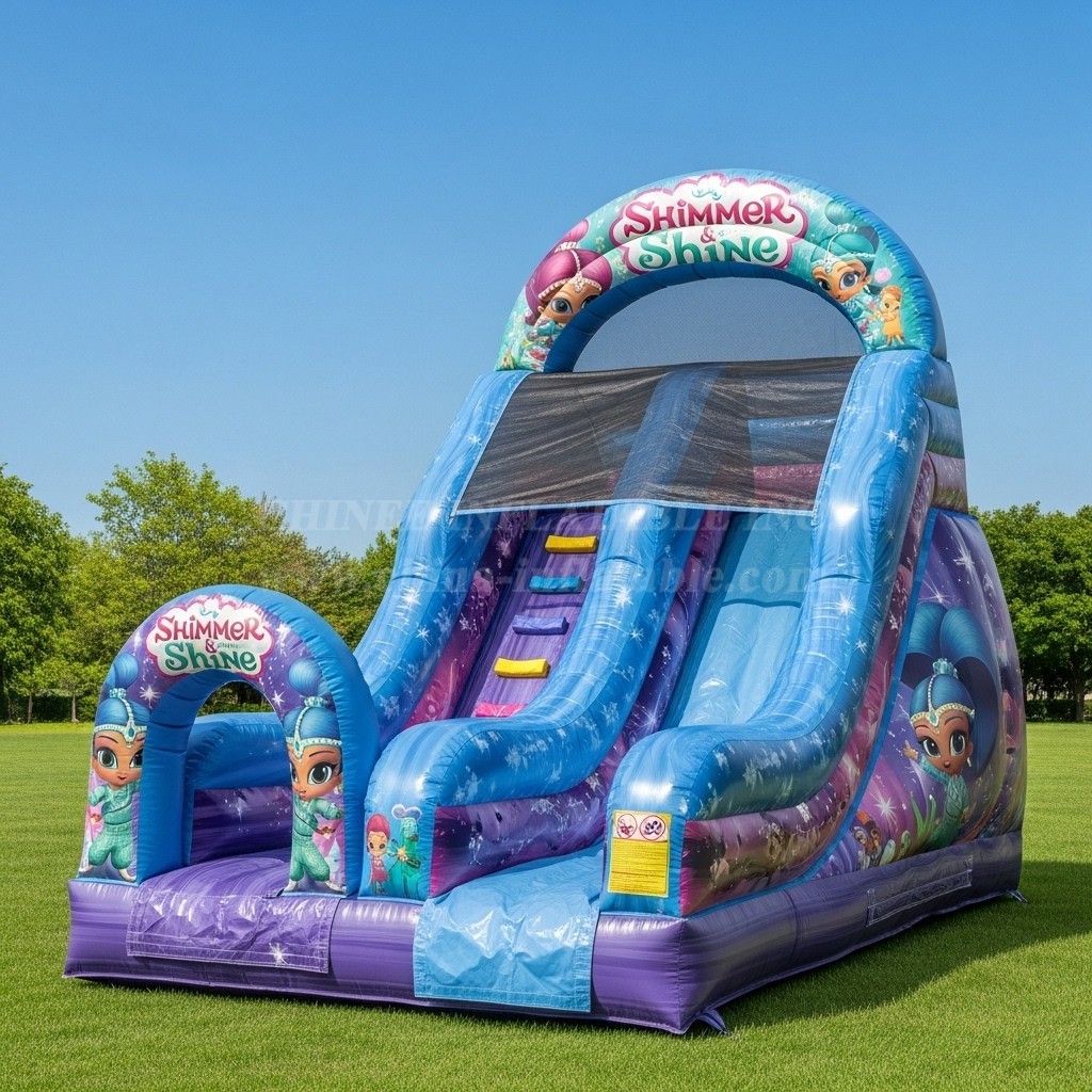 T8-8295 Shimmer & Shine Theme Inflatable Dry Slide
