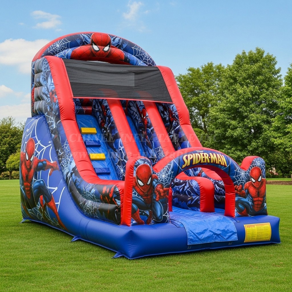 T8-8309 Spider-Man Theme Inflatable Dry Slide