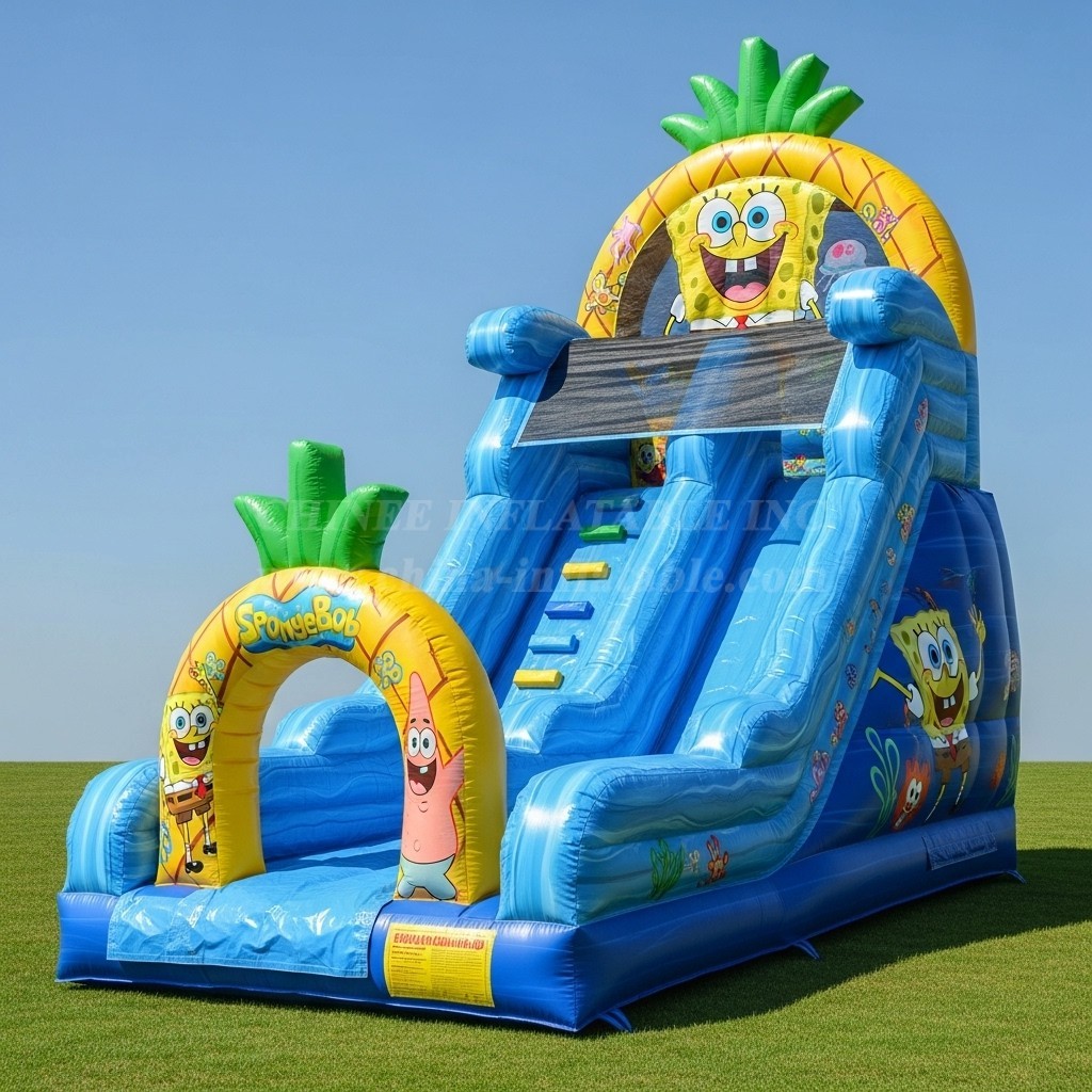 T8-8311 Spongebob Theme Inflatable Dry Slide