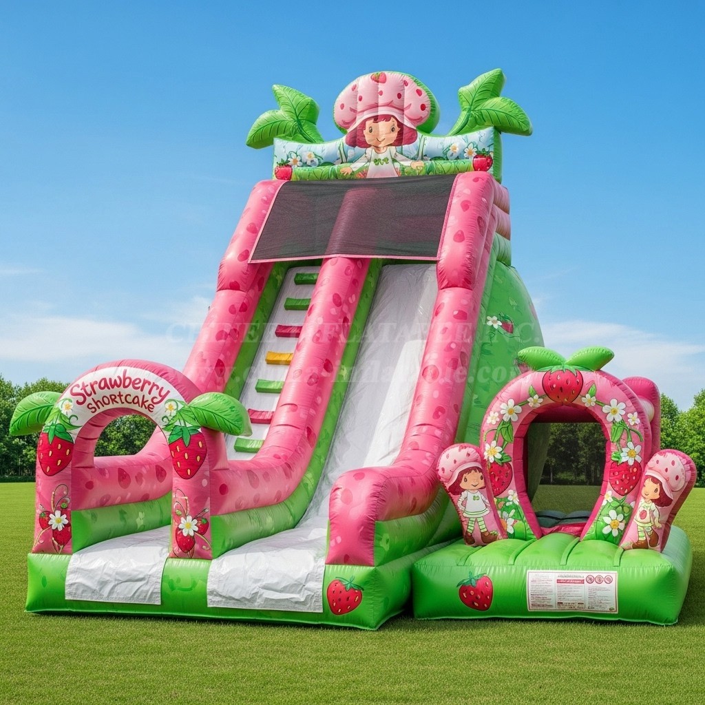 T8-8320 Strawberry Shortcake Theme Inflatable Dry Slide