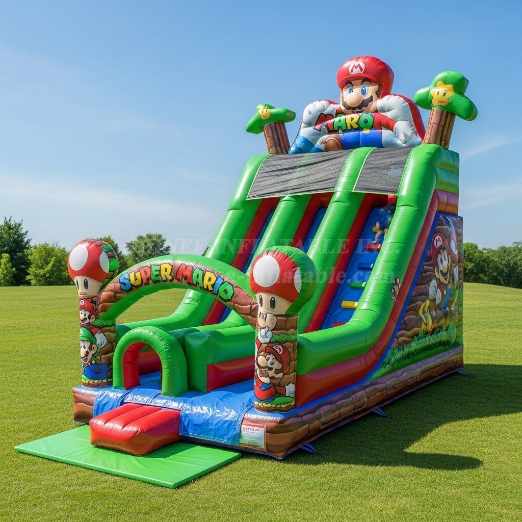 T8-8329 Super Mario Theme Inflatable Dry Slide