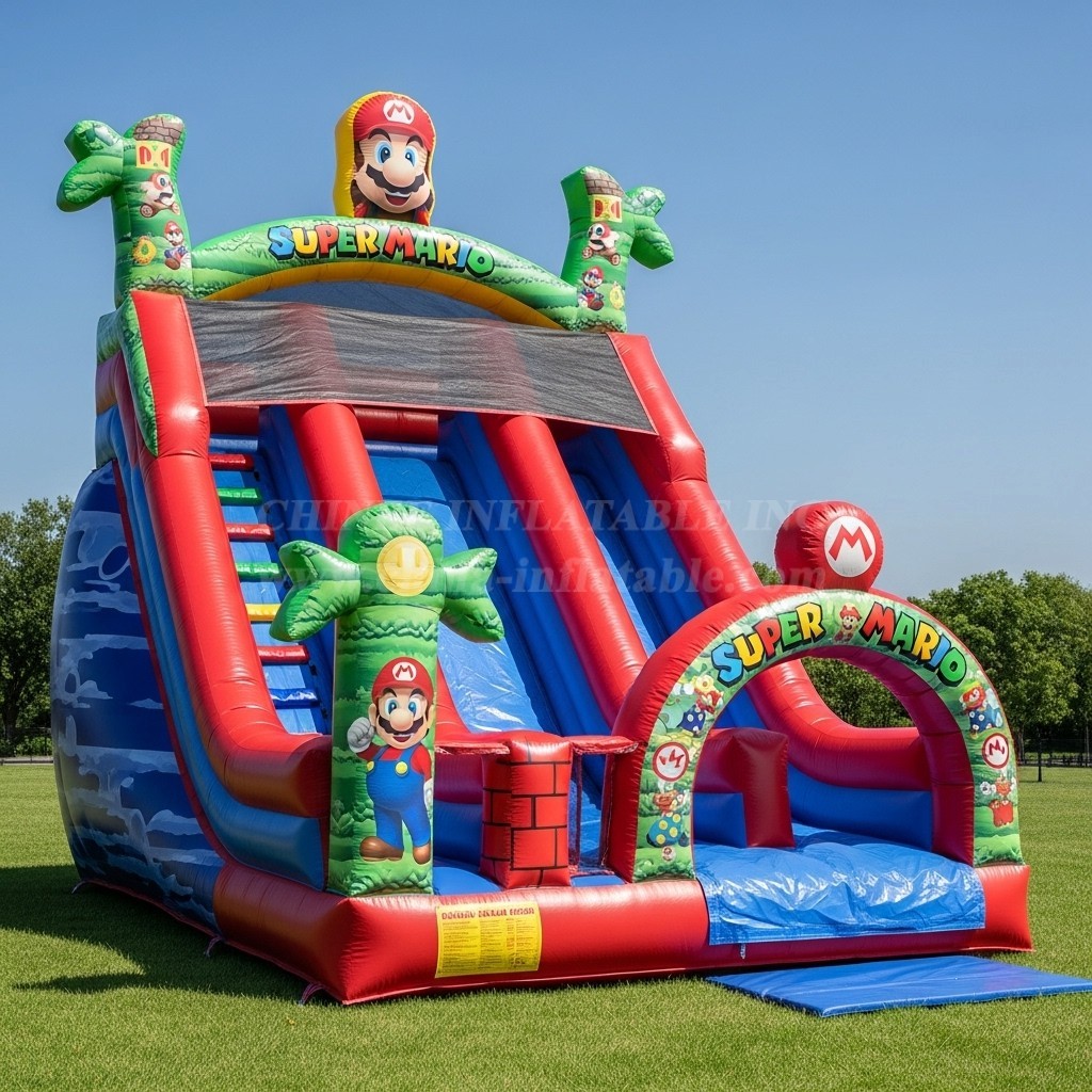 T8-8333 Super Mario Theme Inflatable Dry Slide