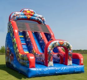 T8-8327 Superman Theme Inflatable Dry Slide