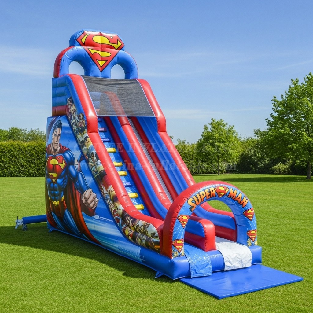 T8-8328 Superman Theme Inflatable Dry Slide