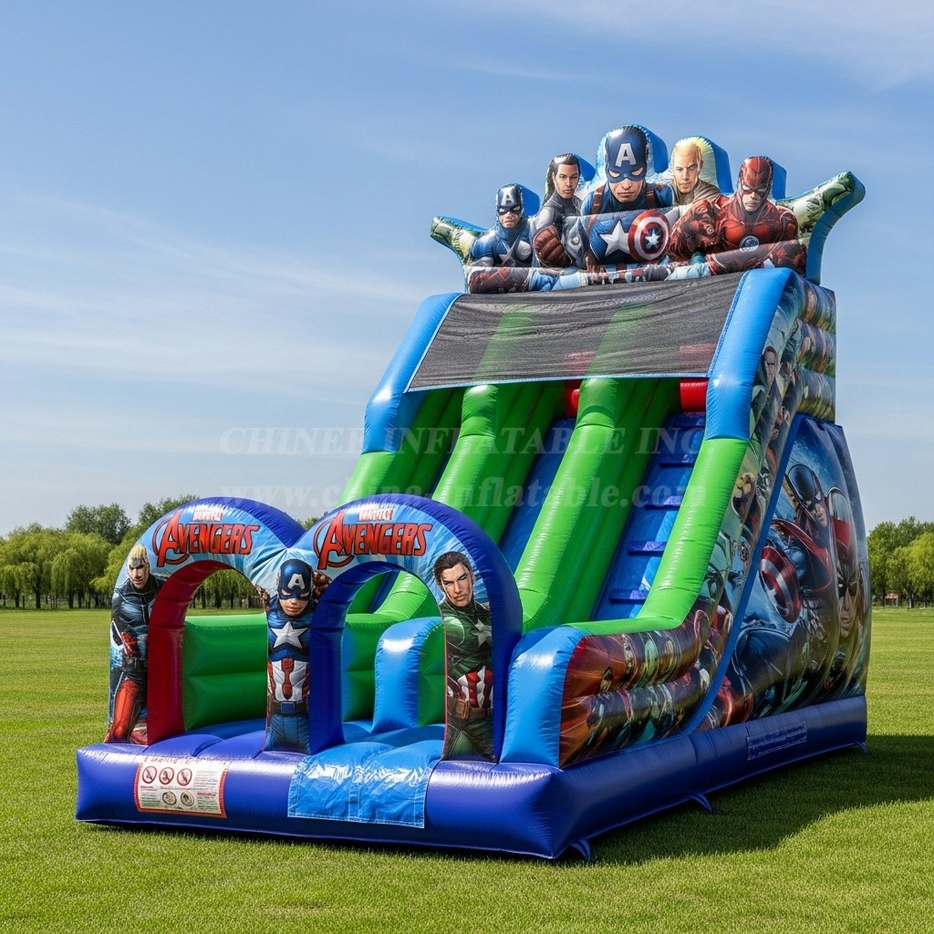 T8-8336 The Avengers Theme Inflatable Dry Slide