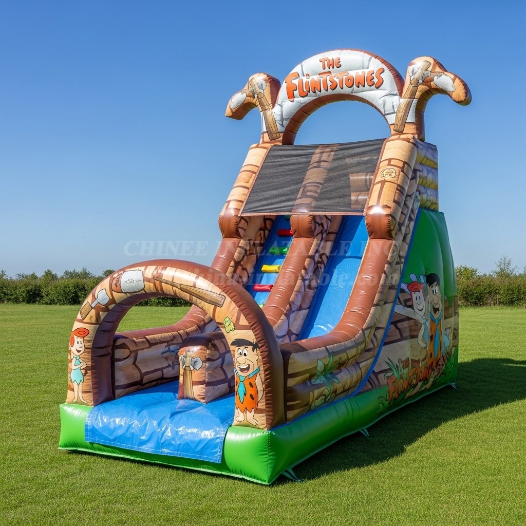 T8-8340 The Flintstones Theme Inflatable Dry Slide