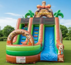 T8-8343 The Flintstones Theme Inflatable Dry Slide