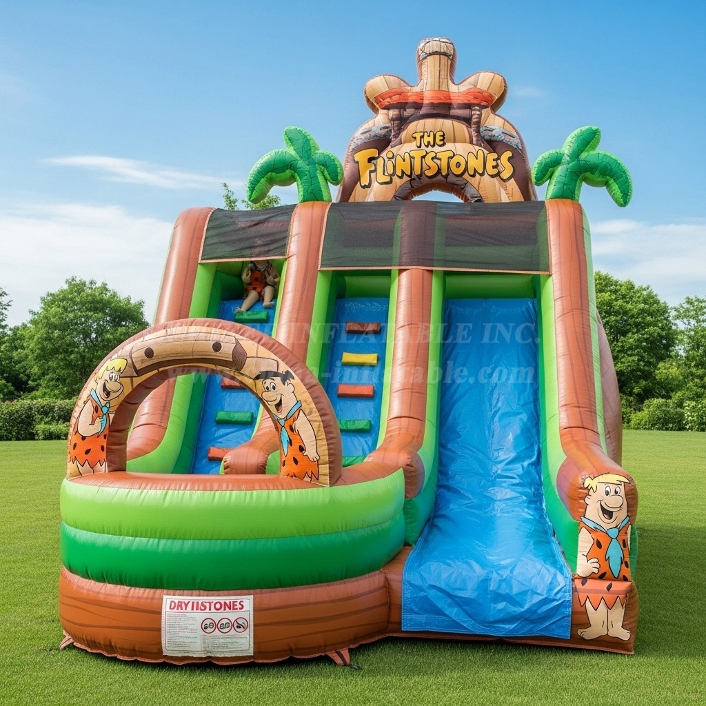 T8-8343 The Flintstones Theme Inflatable Dry Slide