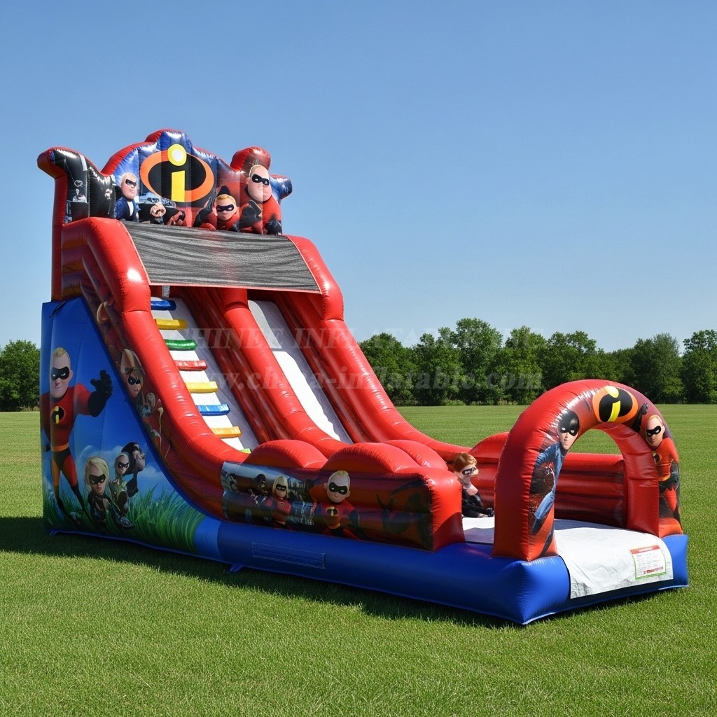 T8-8344 The Incredibles Theme Inflatable Dry Slide