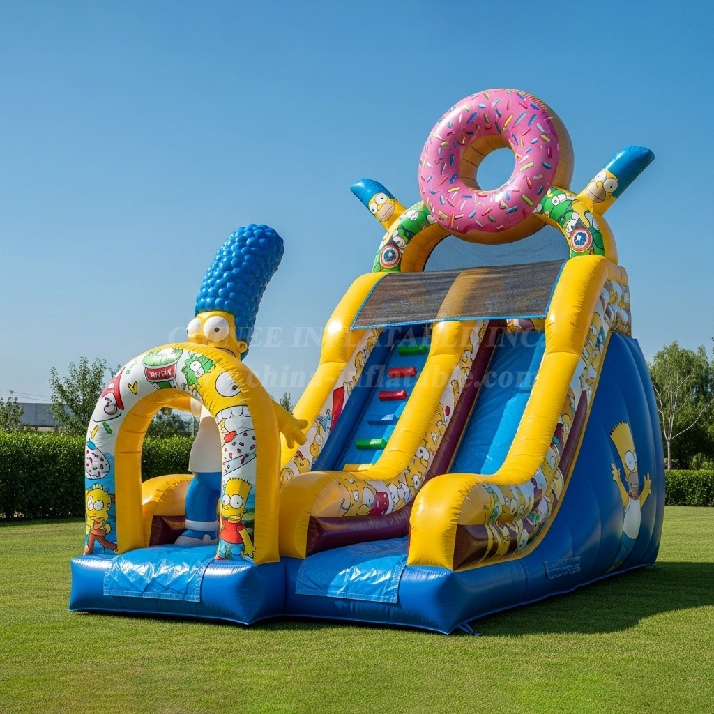 T8-8345 The Simpsons Theme Inflatable Dry Slide