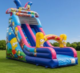 T8-8346 The Simpsons Theme Inflatable Dry Slide