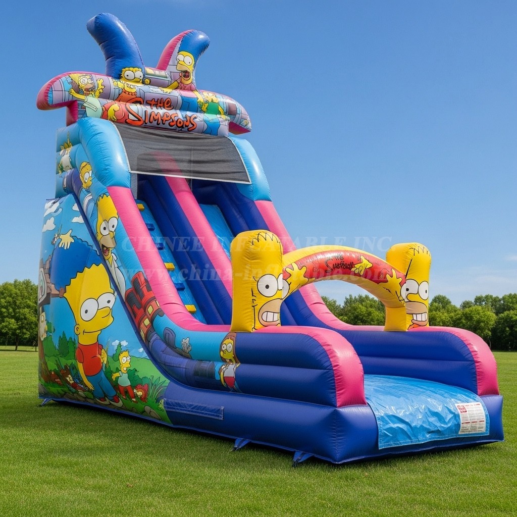 T8-8346 The Simpsons Theme Inflatable Dry Slide