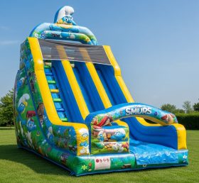T8-8348 The Smurfs Theme Inflatable Dry Slide