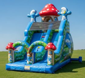 T8-8349 The Smurfs Theme Inflatable Dry Slide