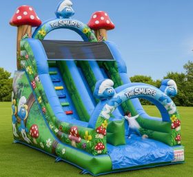T8-8350 The Smurfs Theme Inflatable Dry Slide