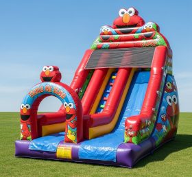 T8-8356 Tickle Me Elmo Theme Inflatable Dry Slide