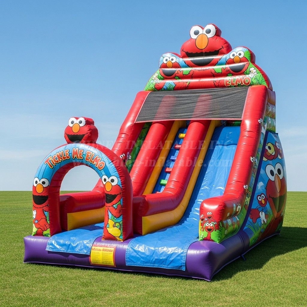 T8-8356 Tickle Me Elmo Theme Inflatable Dry Slide