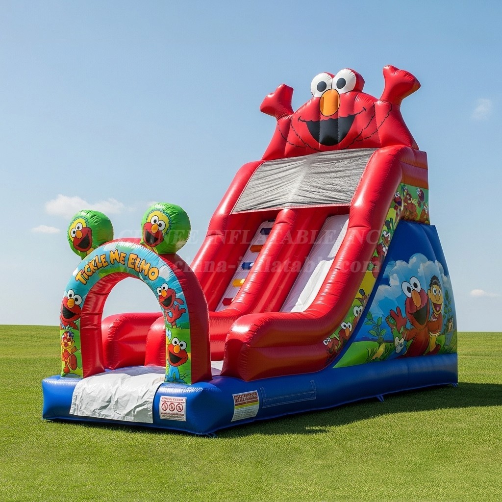 T8-8357 Tickle Me Elmo Theme Inflatable Dry Slide