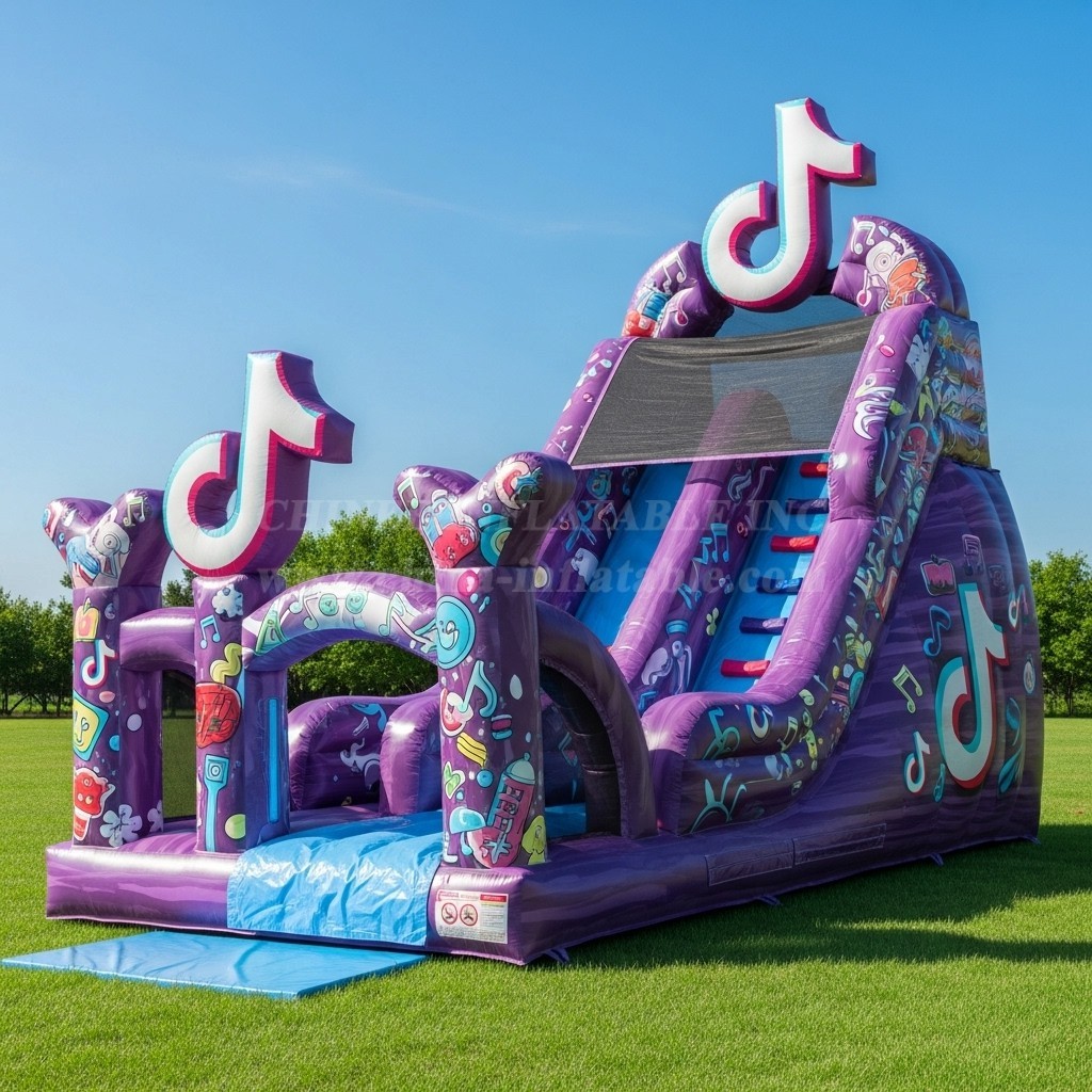 T8-8361 Tiktok Theme Inflatable Dry Slide