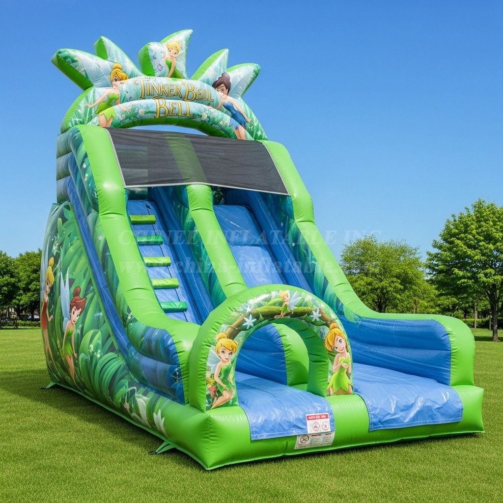 T8-8366 Tinker Bell Theme Inflatable Dry Slide
