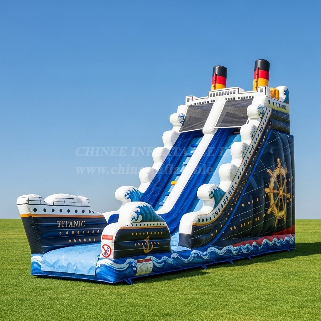 T8-8371 Titanic Theme Inflatable Dry Slide