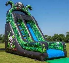 T8-8377 Toxic Theme Inflatable Dry Slide