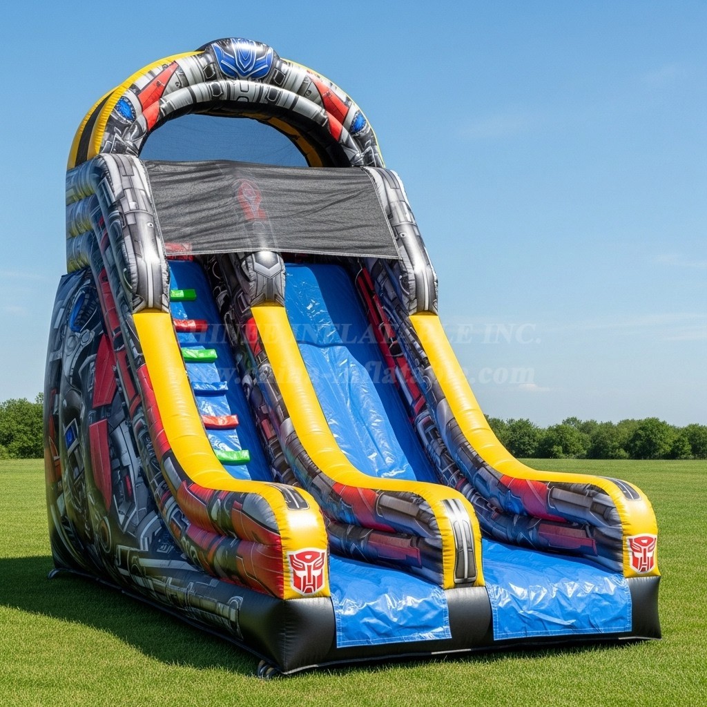 T8-8379 Transformers Theme Inflatable Dry Slide