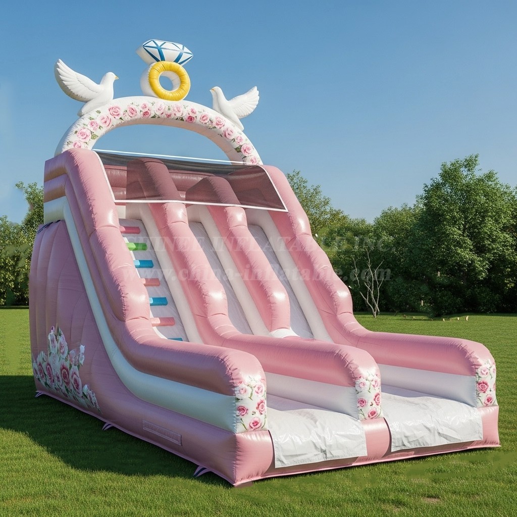 T8-8386 Weddings Theme Inflatable Dry Slide