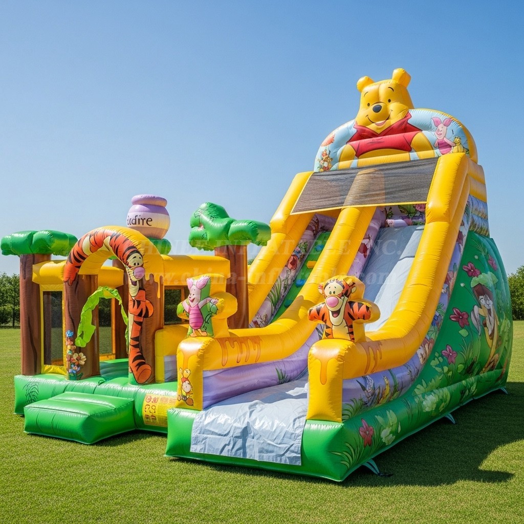 T8-8391 Winnie The Pooh Theme Inflatable Dry Slide