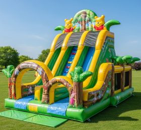 T8-8392 Winnie The Pooh Theme Inflatable Dry Slide