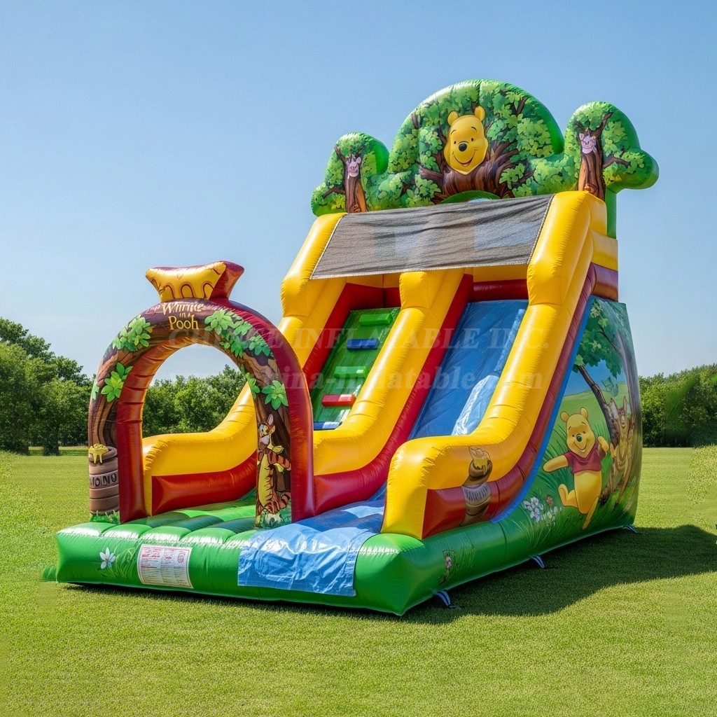 T8-8394 Winnie The Pooh Theme Inflatable Dry Slide